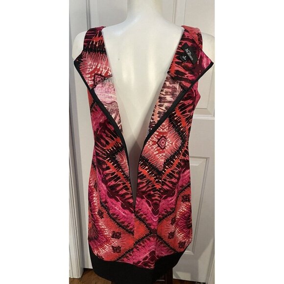 AGB Sheath Dress Womens Size 8 Red Black Sleeveless Back Zipper - Picture 4 of 6